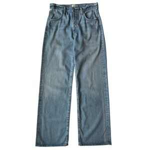 Citizens of Humanity Annina Wide Leg Jeans 27 Blue Alemayde Button Fly Distress
